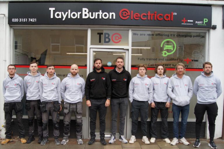 TaylorBurton team outside the TaylorBurton shop in Sidcup